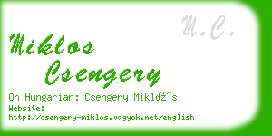 miklos csengery business card